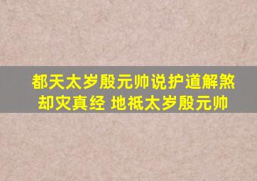 都天太岁殷元帅说护道解煞却灾真经 地祗太岁殷元帅